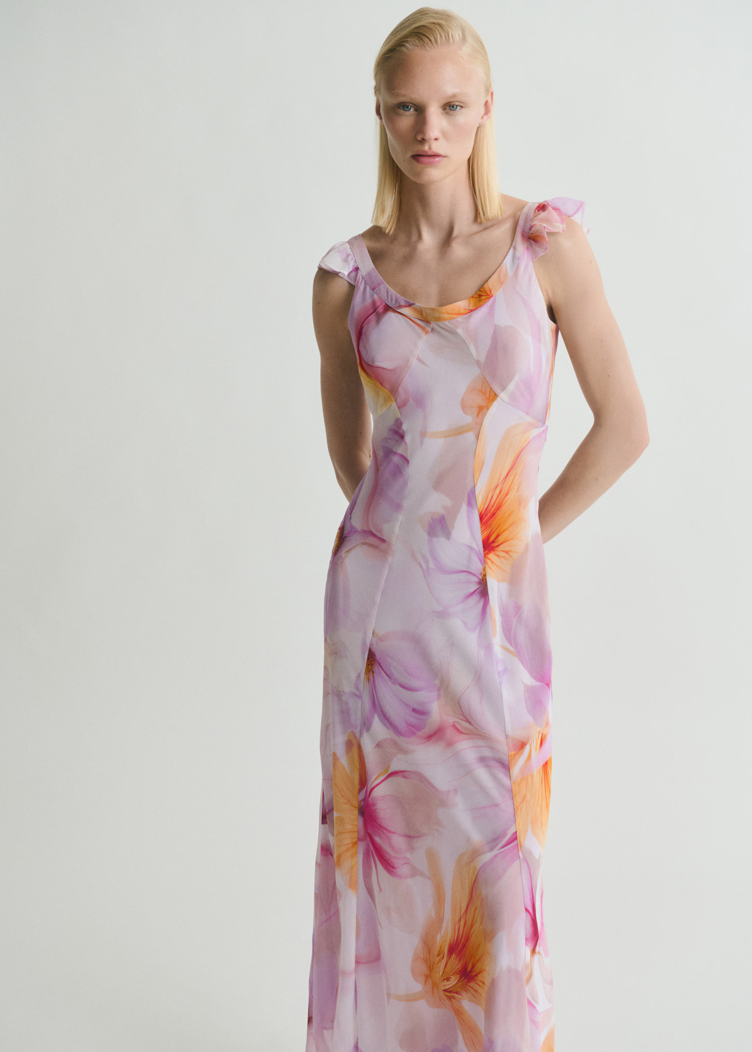 Floral dress with ruffle detail - Women | MNG Australia | Mango (US/MX/AU)
