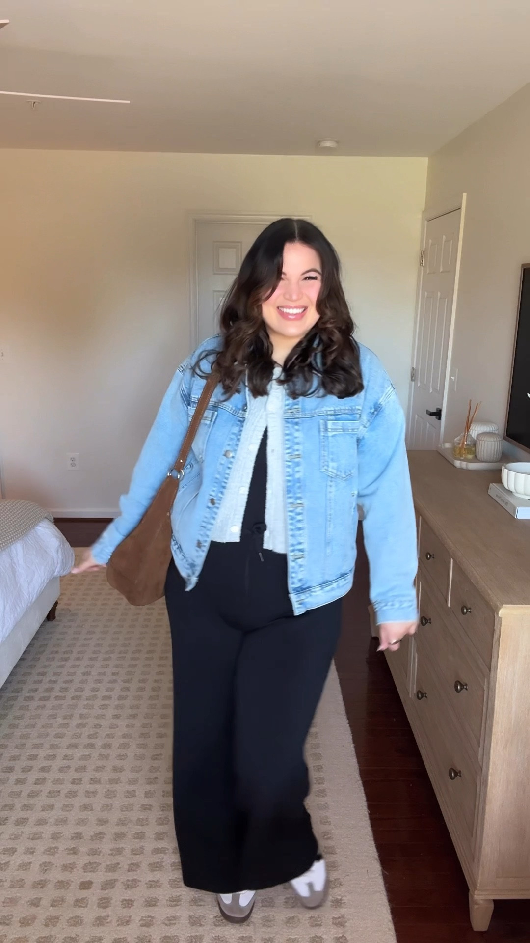 Midsize comfy casual spring outfit for everyday, running errands, or travel! I’ve always loved the Spanx airessentials set but this jumpsuit is EVEN BETTER! And it’s available in different lengths so it fits my long torso perfectly 👏 currently 20% off during the LTK spring sale along with my under garments.

Bralette / panties - xl
Jumpsuit - large tall
Cardigan - large
Denim jacket - xl
Sneakers - 9
Lip gloss - shade Italian soda

Midsize spring, spring outfit, spring style, spring fashion, casual outfit, casual style, travel outfit, spring, Spanx jumpsuit, midsize outfit, midsize style, tall woman fashion, tall woman style, Spanx, airessentials, 

#LTKSpringSale #LTKWatchNow #LTKMidsize