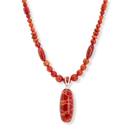 Mine Finds by Jay King Indonesian Red Coral Pendant with Bead Necklace | HSN