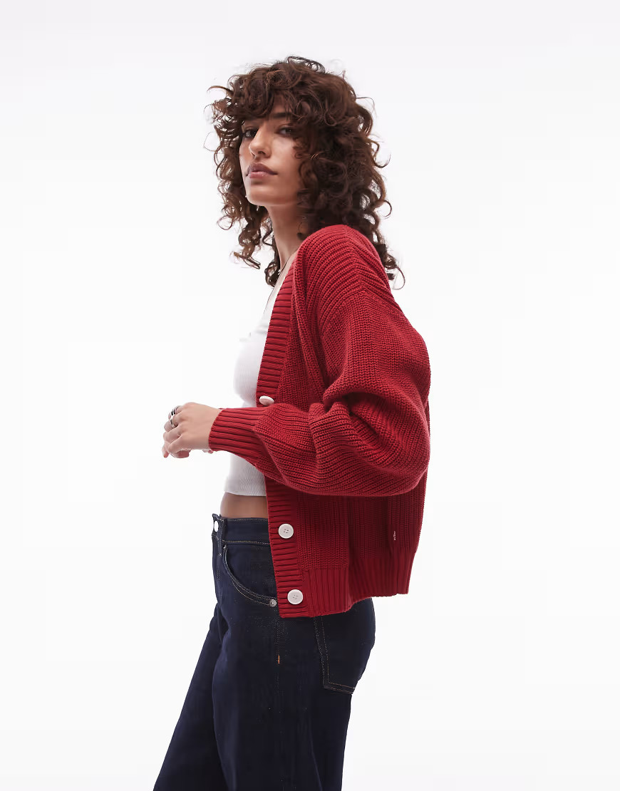 Levi's button front cardigan in red | ASOS (Global)