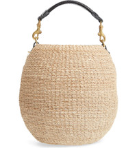 Click for more info about Pot de Miel Top Handle Straw Basket Bag
