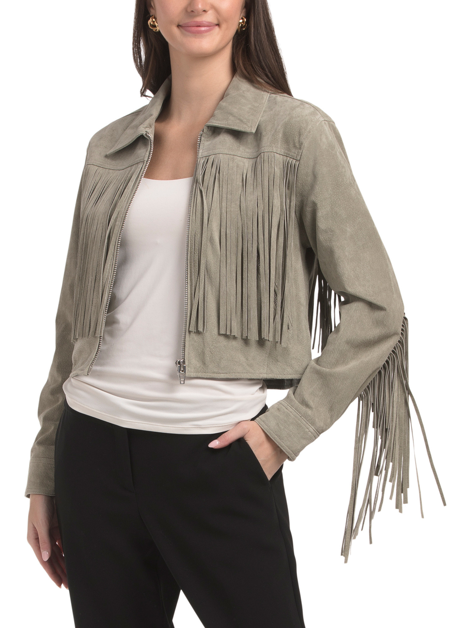 Suede Fringe Jacket | TJ Maxx
