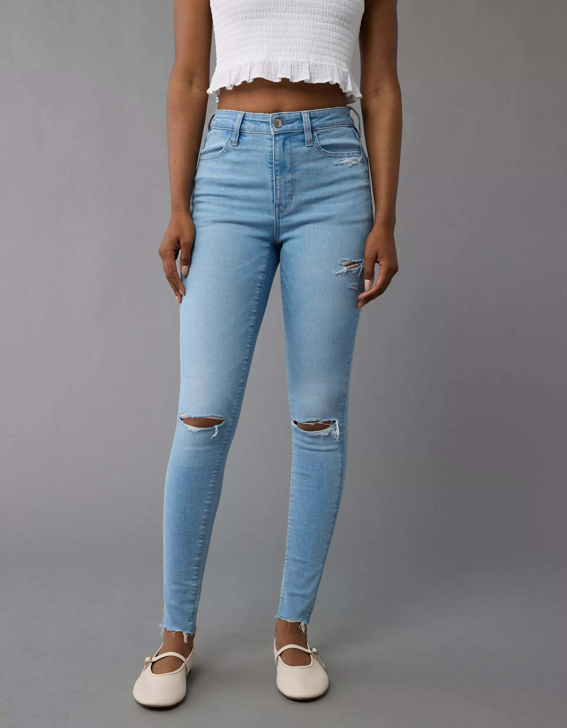 AE Next Level Super High-Waisted Ripped Jegging | American Eagle Outfitters (US & CA)
