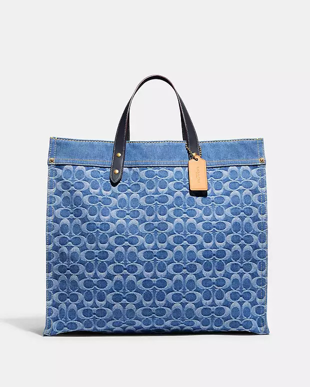 Field Tote 40 In Signature Denim | Coach Outlet US