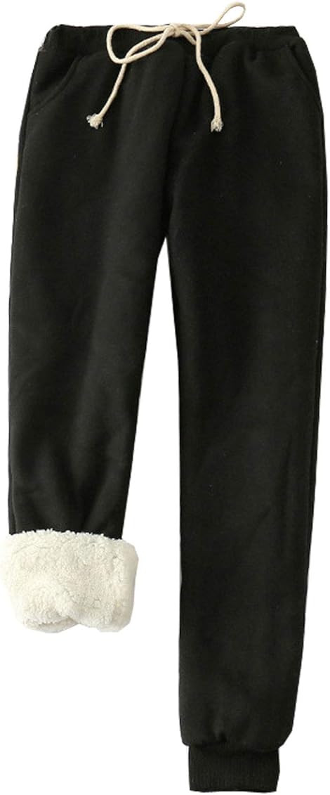 Flygo Women's Winter Warm Fleece Joggers Pants Sherpa Lined Athletic Active Sweatpants | Amazon (US)