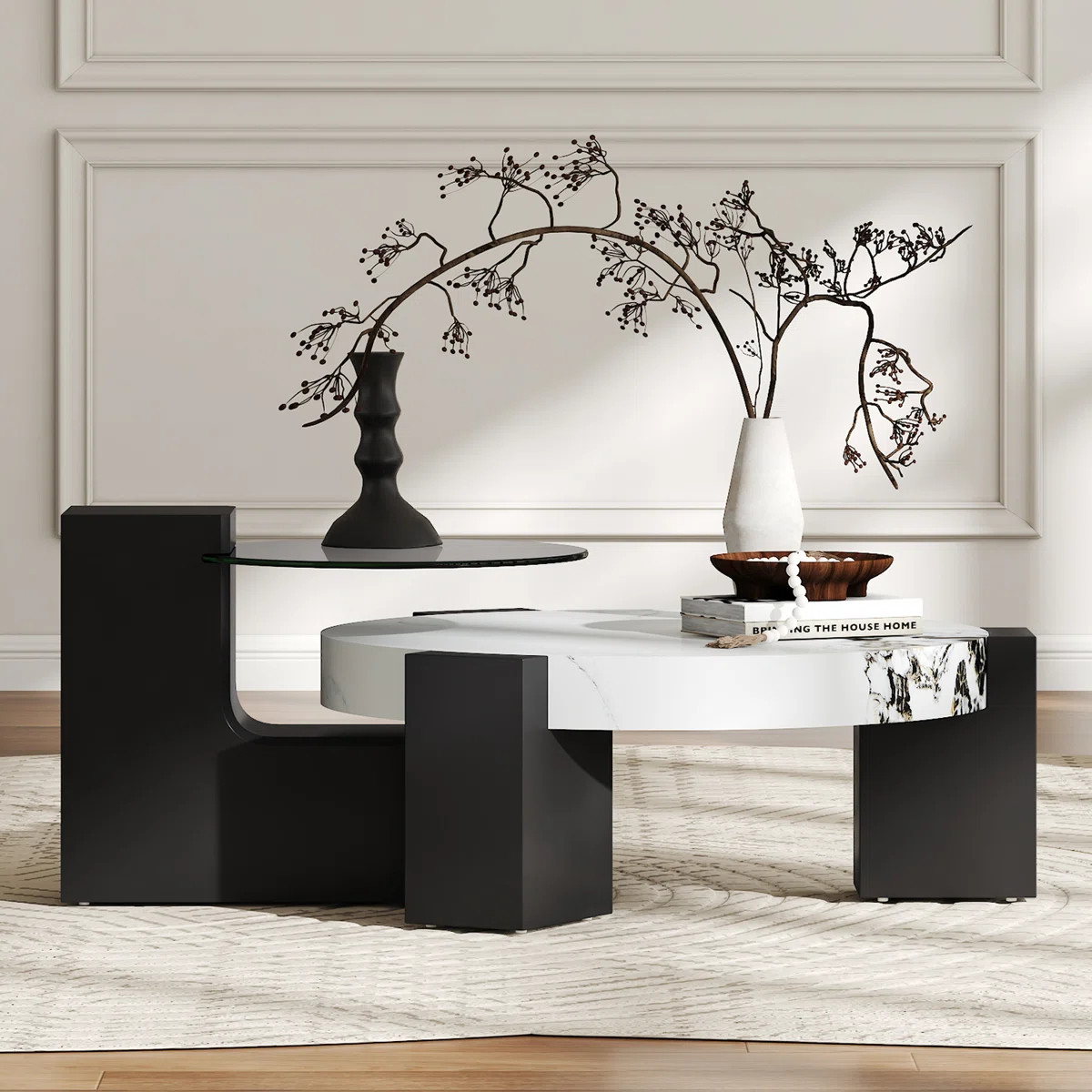 2-Piece Modern Round Nesting Coffee Table Set For Home & Apartment | Wayfair North America