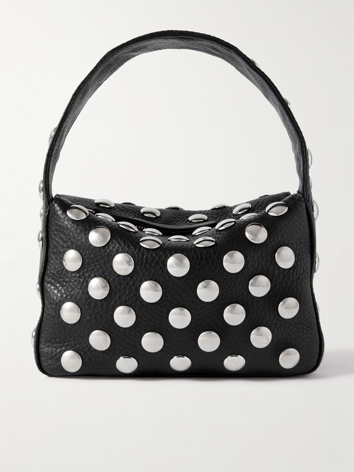 KHAITE - Elena Small Studded Textured-leather Shoulder Bag - Black | NET-A-PORTER (US)