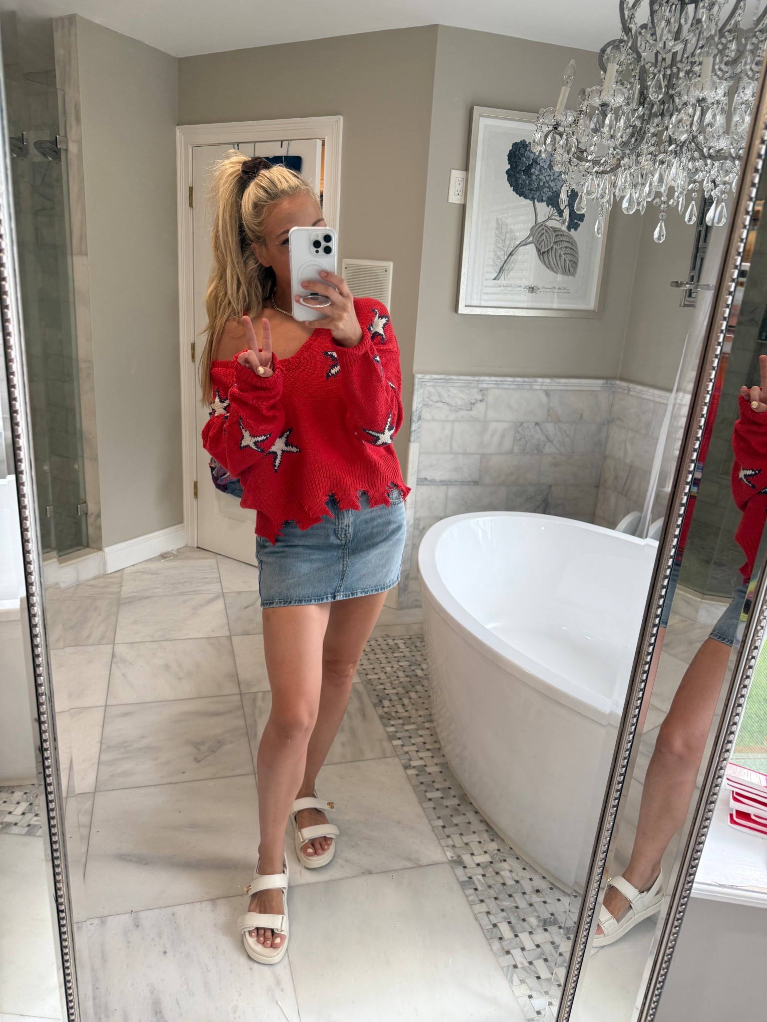 4th of July sweater !! So cute and comfy ! Paired it with a mini skirt and some sandals ! Wearing a size small in both top and bottoms !

#LTKSeasonal #LTKFindsUnder50 #LTKU