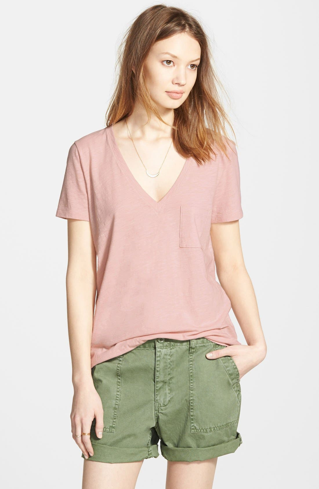 'Whisper' Cotton V-Neck Pocket Tee | Nordstrom