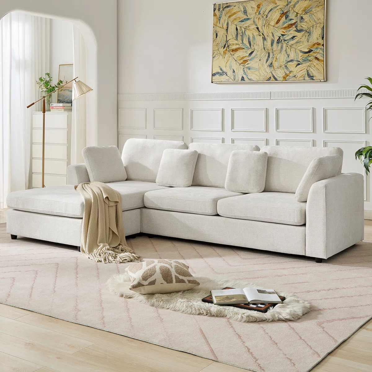 Wauseon 2-Piece 108.7" Upholstered L Shape Sofa with Convertible Chaise | Wayfair North America