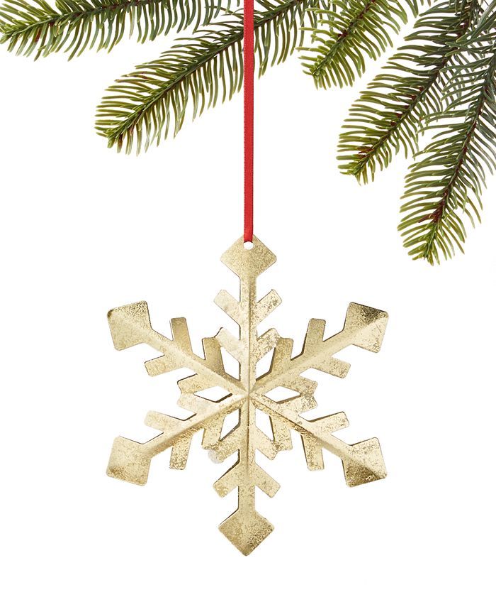 Holiday Lane Northern Holiday Gold-Tone Snowflake Ornament, Created for Macy's & Reviews - Shop A... | Macys (US)