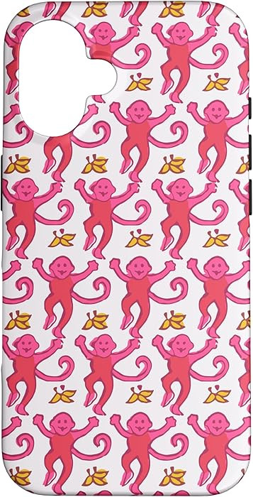 Pink Roller Monkey Funny Cute Rabbit Monkey Case for iPhone 16 | Amazon (US)
