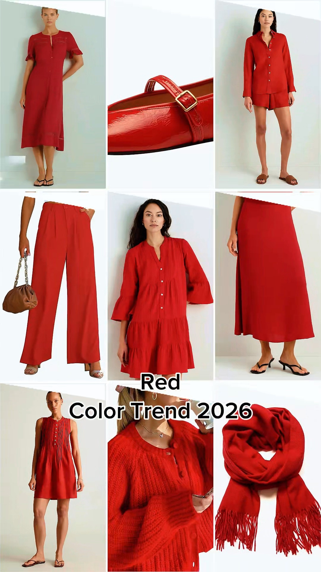 Red is trending as the hot color of 2026! Add a scarf or pair of shoes to your wardrobe for a pop of color. Add a neutral top to a pair of red pants or skirt for a nod to the trend. Go all in with a matching set or dress! 

#LTKootd #LTKTravel #LTKOver40