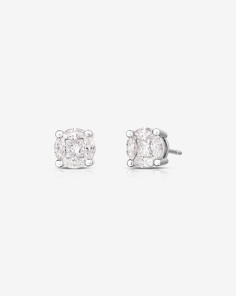 Round Illusion Diamond Studs | Ring Concierge