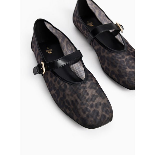 Animal Print Mesh Ballerina Shoes 6 | Tu Clothing