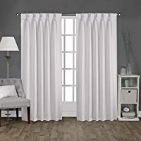 Exclusive Home Sateen Woven Blackout Pinch Pleat Top Curtain Panel Pair, 52x108, Vanilla, 2 Piece | Amazon (US)