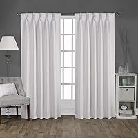 Exclusive Home Sateen Woven Blackout Pinch Pleat Top Curtain Panel Pair, 52x108, Vanilla, 2 Piece | Amazon (US)
