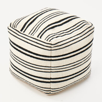 Natural Striped Wool Blend Cube 40x40cm | TK Maxx