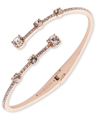 Crystal Stone Gold-Tone Bangle Bracelet | Macy's