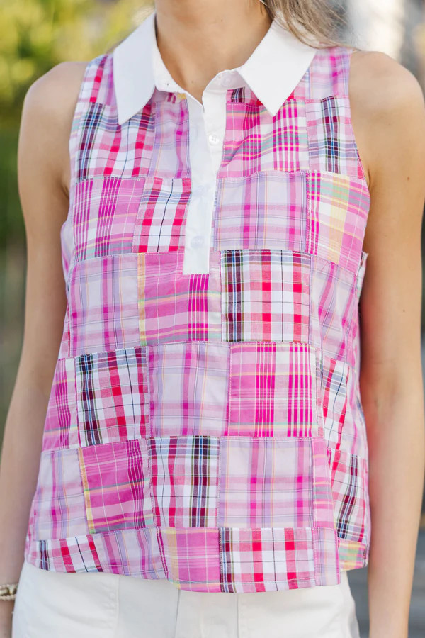 Exactly What I Wanted Pink Plaid Blouse | The Mint Julep Boutique