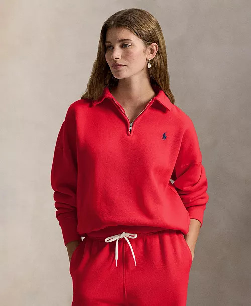Women's Fleece Quarter-Zip Top | Macy's