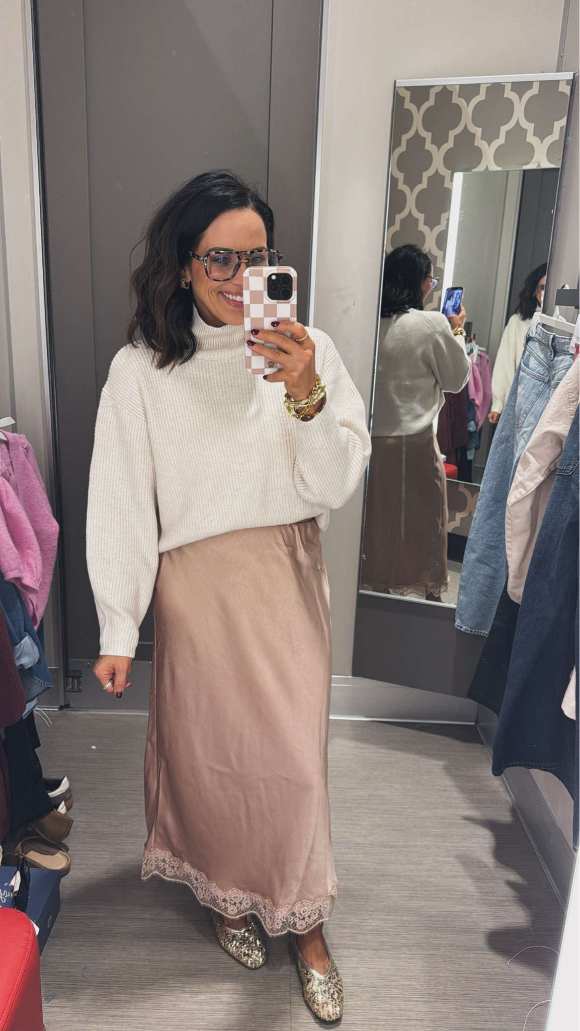 Y'all! This is perfect for date night, girls nights, or work wear! Loving the silk skirt with the lace trim! Target must haves elevated outfits!Timeless silk skirt! Date night women's fashion work wear girls nights dress to impress silk skirt polished casual outfits target fashion VintagePinkin 

#LTKPetite #LTKdayinmylife #LTKootd