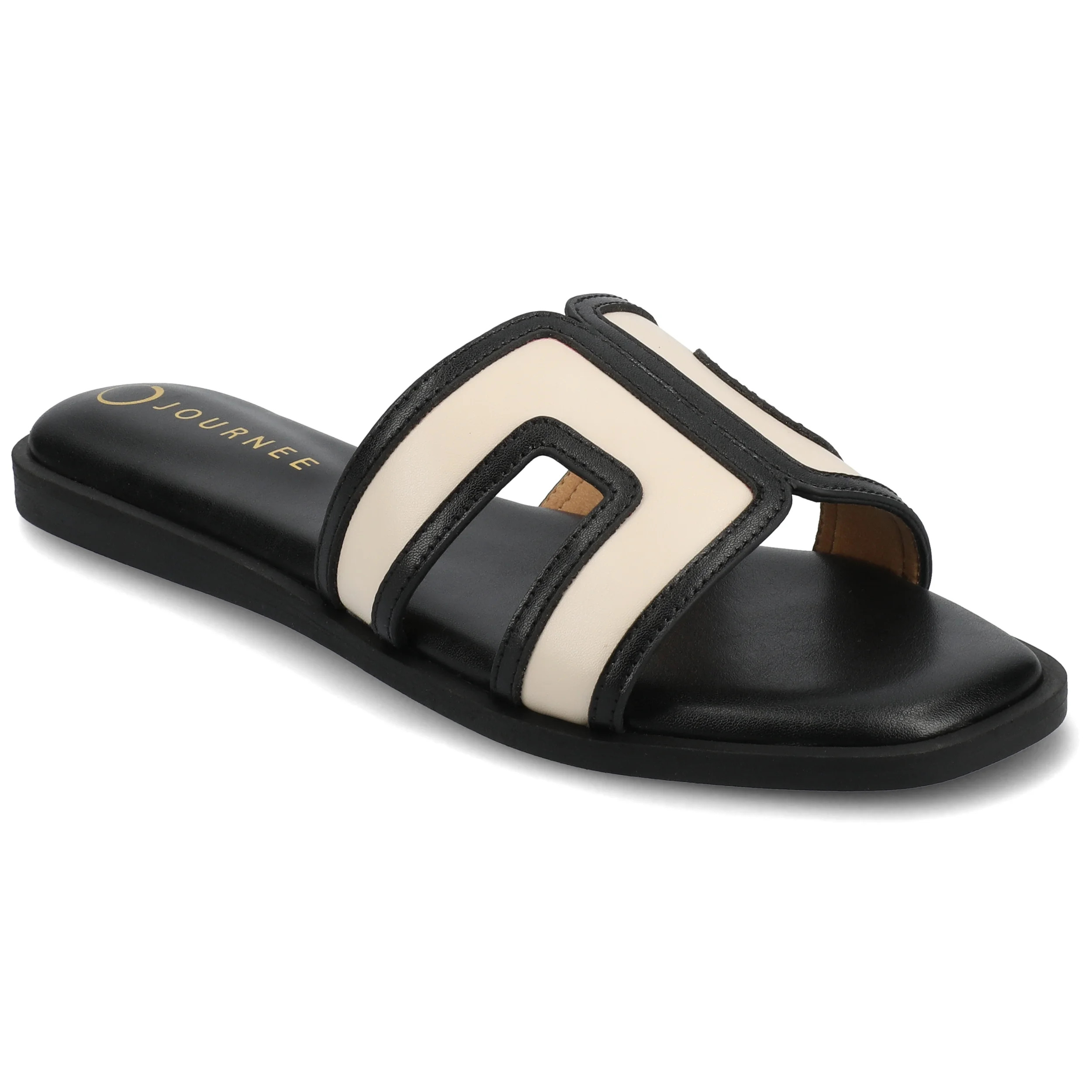 Journee Womens Primah "H" Band Slip On Flat Sandals | Walmart (US)
