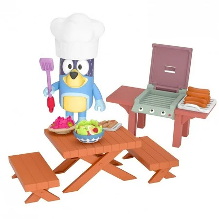 Bluey's Dad Backyard BBQ - Bandit 2.5-3"" Figure with Backyard Playset | Walmart (US)