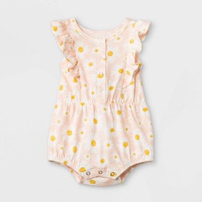 Grayson Mini Baby Girls' Sunflower Ruffle Romper - White | Target