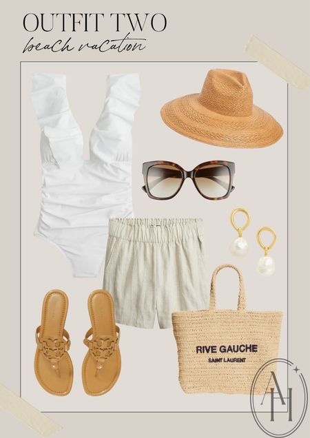 Another beach vacation look from my June lookbook. I love this ruffle detail suit and linen blend pull on shorts! 

#LTKswim #LTKFind #LTKSeasonal