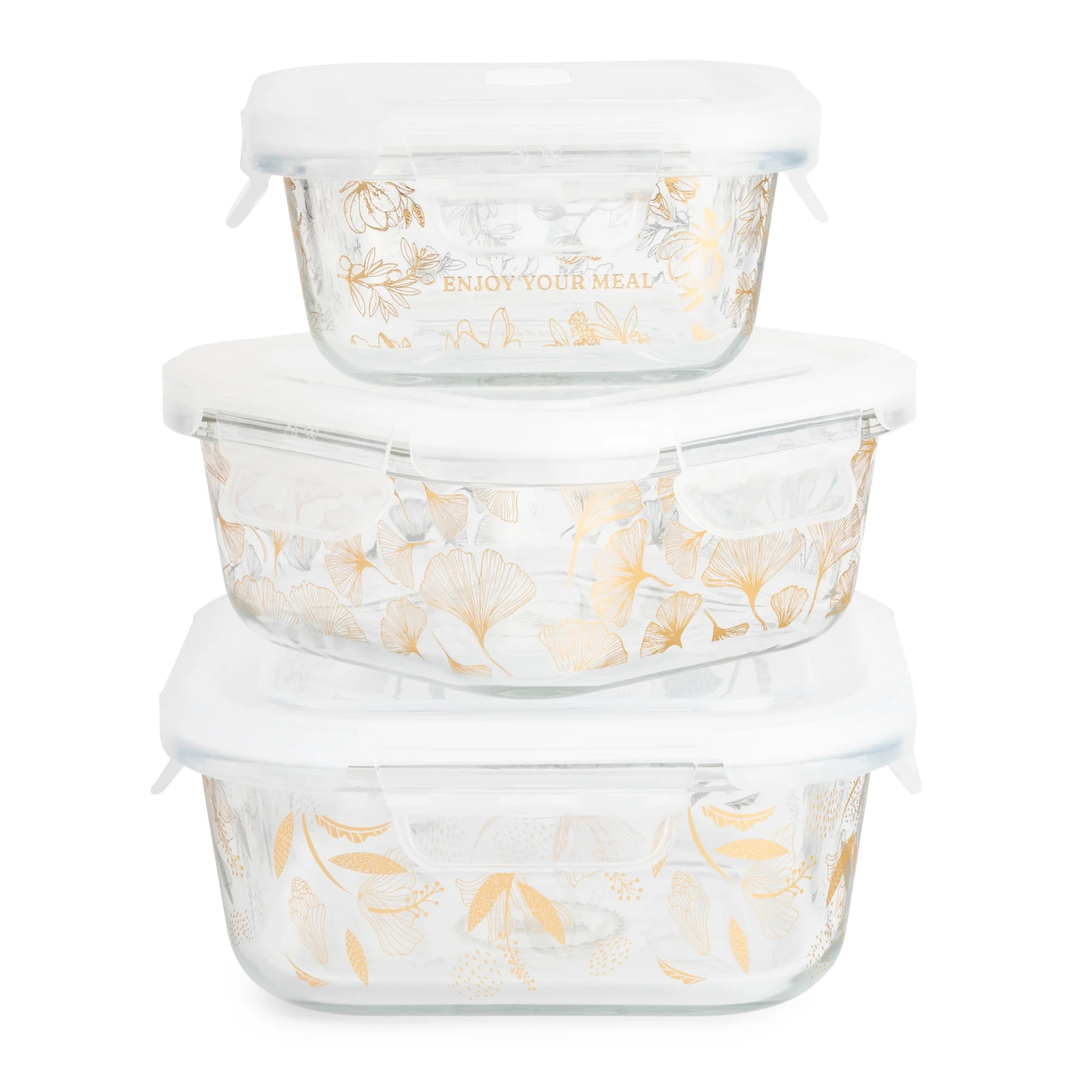 Thyme & Table Glass Storage, Gold, 6-Piece Set | Walmart (US)