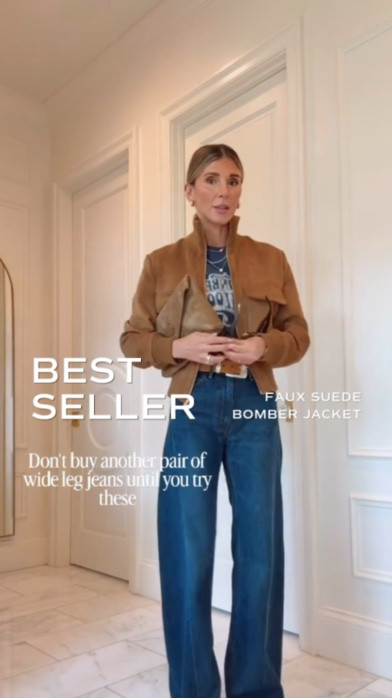 A closer look at this week’s best seller: the @Zara faux suede bomber jacket.

#LTKfall #LTKjeans #LTKstyletip