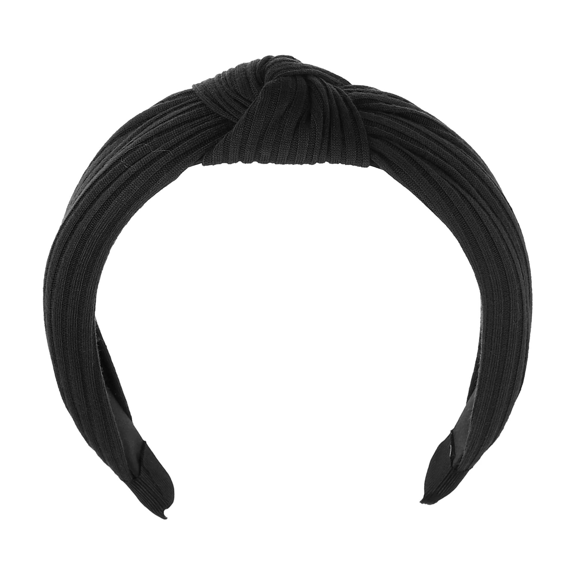 Unique Bargains Textured Cotton Knot Headband Soft Hairband for Women Black 1.3 Inch Wide 1 Pcs | Walmart (US)
