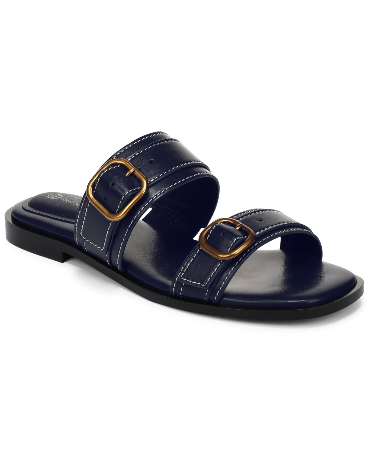 Giani Bernini Women's Scottiee Flat Slide Sandals, Macy's Exclusive - Blue Notte | Macy's