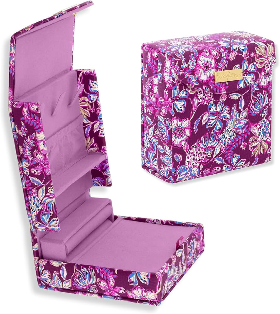 Lilly Pulitzer Travel Jewelry Case Organizer, Vegan Leather Jewelry Box for Women, Cute Jewelry O... | Amazon (US)