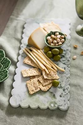 Scalloped Green Marble Serving Board | Anthropologie (US)