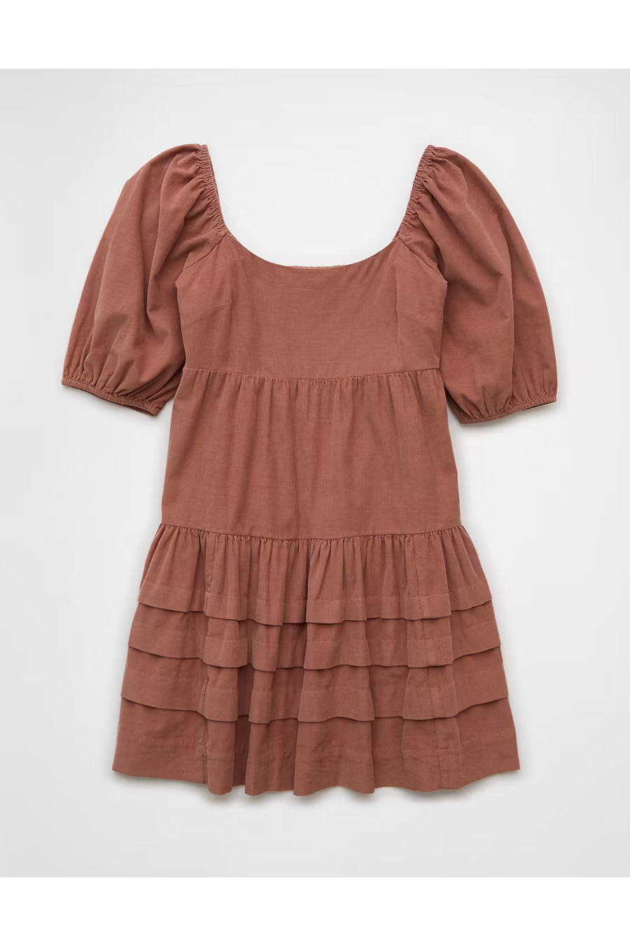 AE Corduroy Puff Sleeve Babydoll Mini Dress Women's Just Rosey L | American Eagle Outfitters (US & CA)