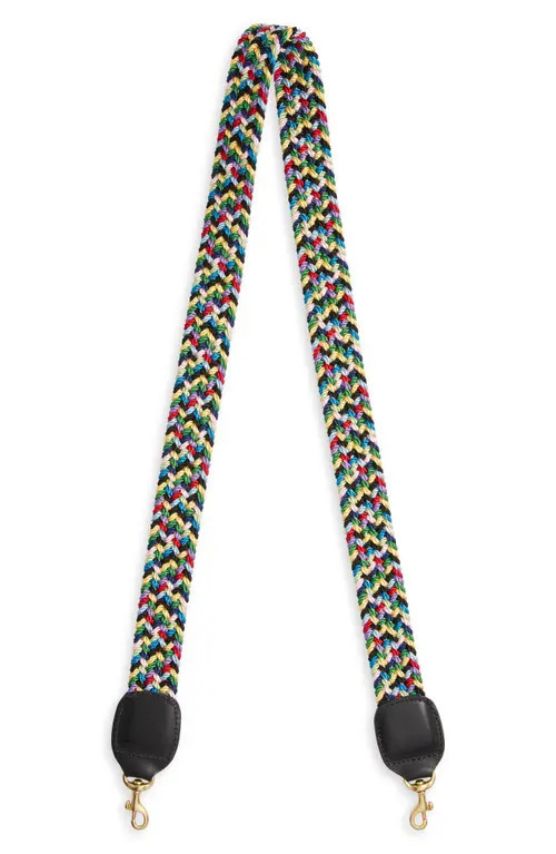 Clare V. Woven Crossbody Strap in Black Multi Webbing at Nordstrom | Nordstrom
