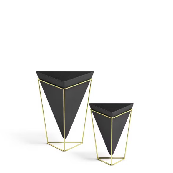 Set of 2 Trigg Tabletop Vessels Black/Brass - Umbra | Target