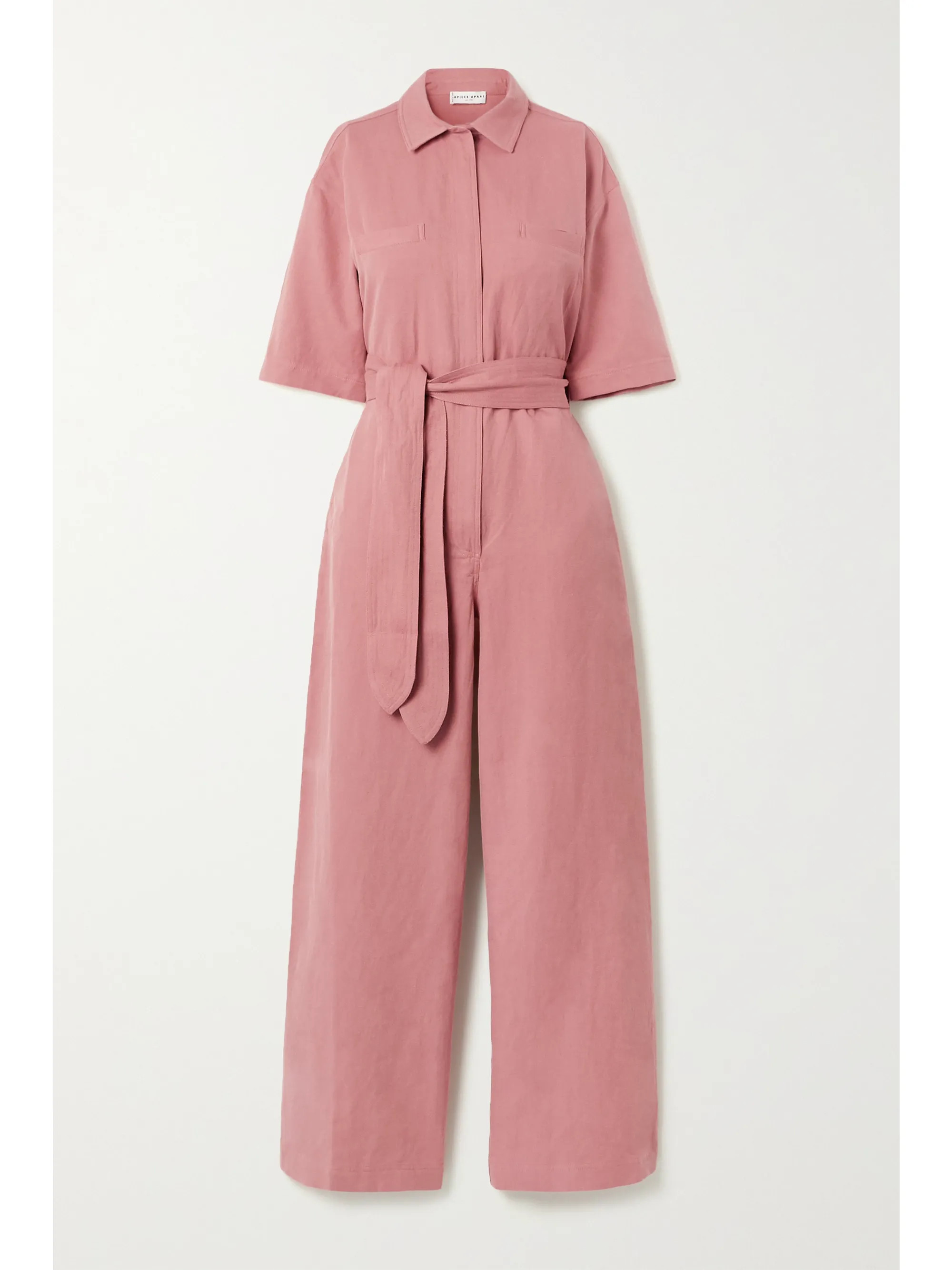 Sveta belted linen and cotton-blend twill jumpsuit | NET-A-PORTER (US)
