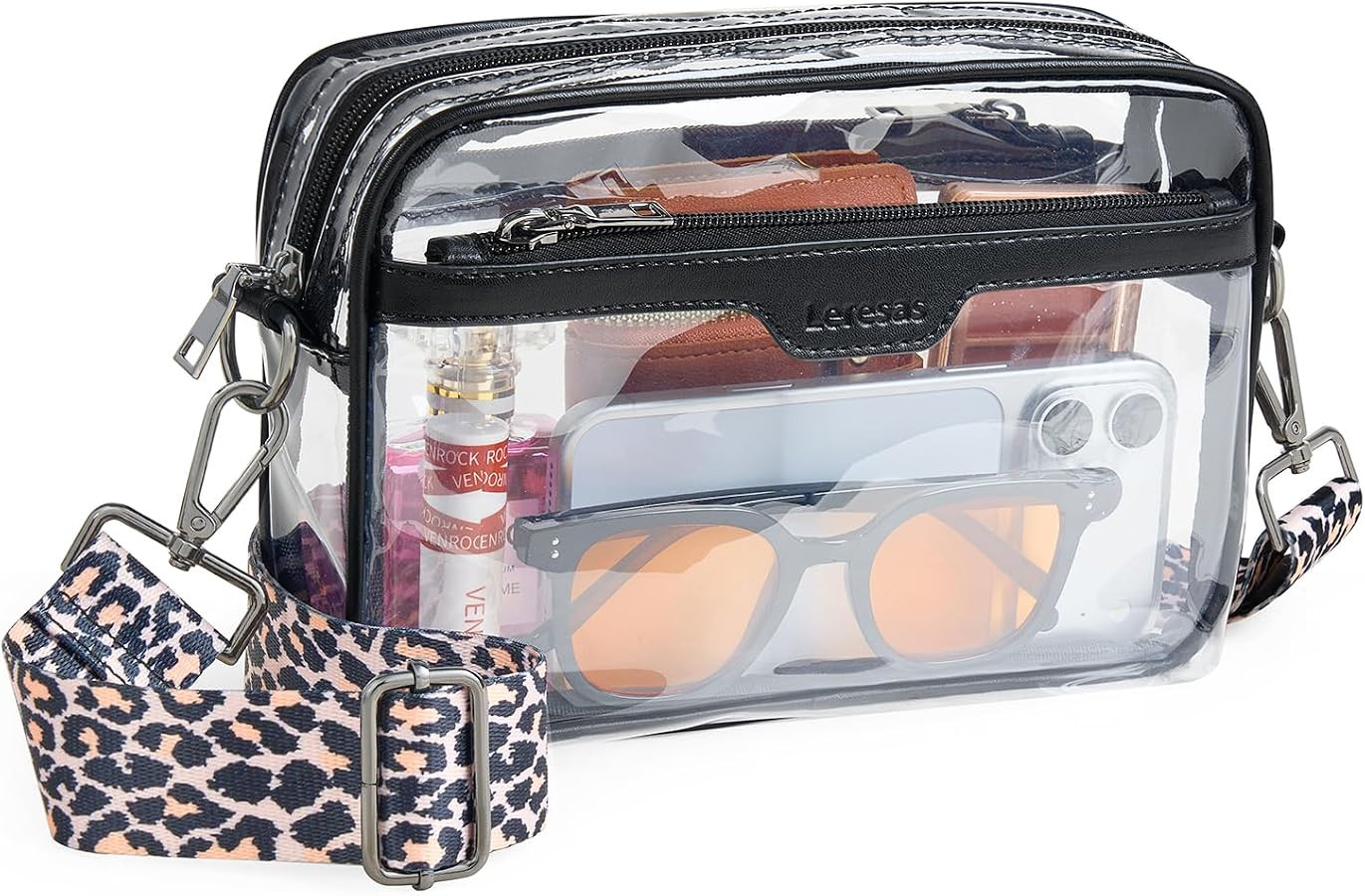 Leresas Clear Crossbody Bags for Stadium Bag Clear Purse for Women Cross Body Concerts Bag Game D... | Amazon (US)