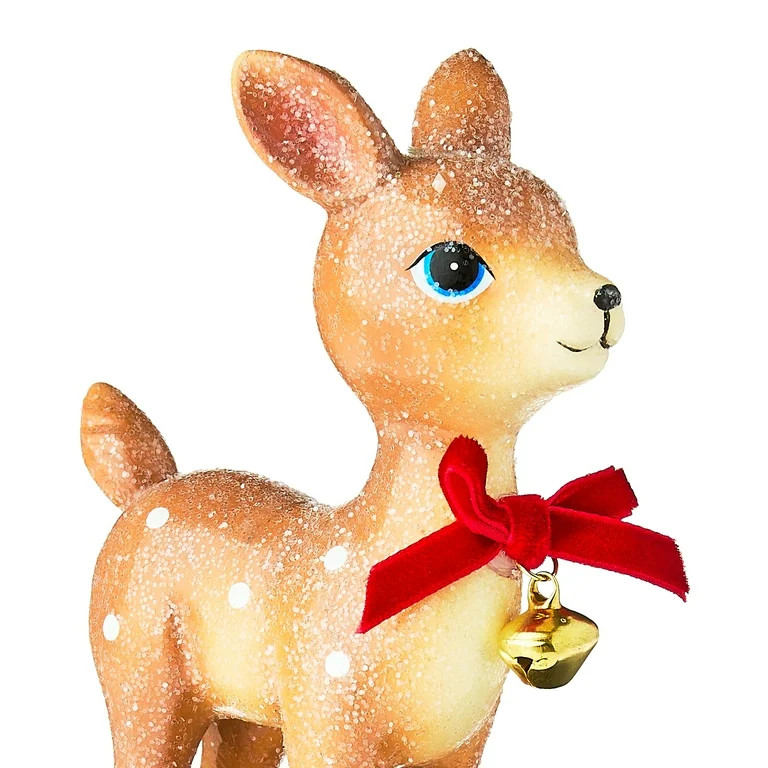 Standing Deer with Bell Christmas Tabletop Decoration, Brown, 5.31", by Holiday Time | Walmart (US)
