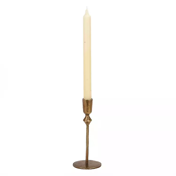 Gold Forged Diamond Taper Candle Holder, 7 in. | Kirklands