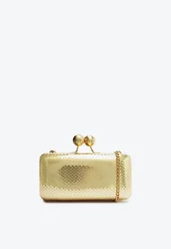 Bolsa Clutch Pequena Couro Dourada | Schutz BR