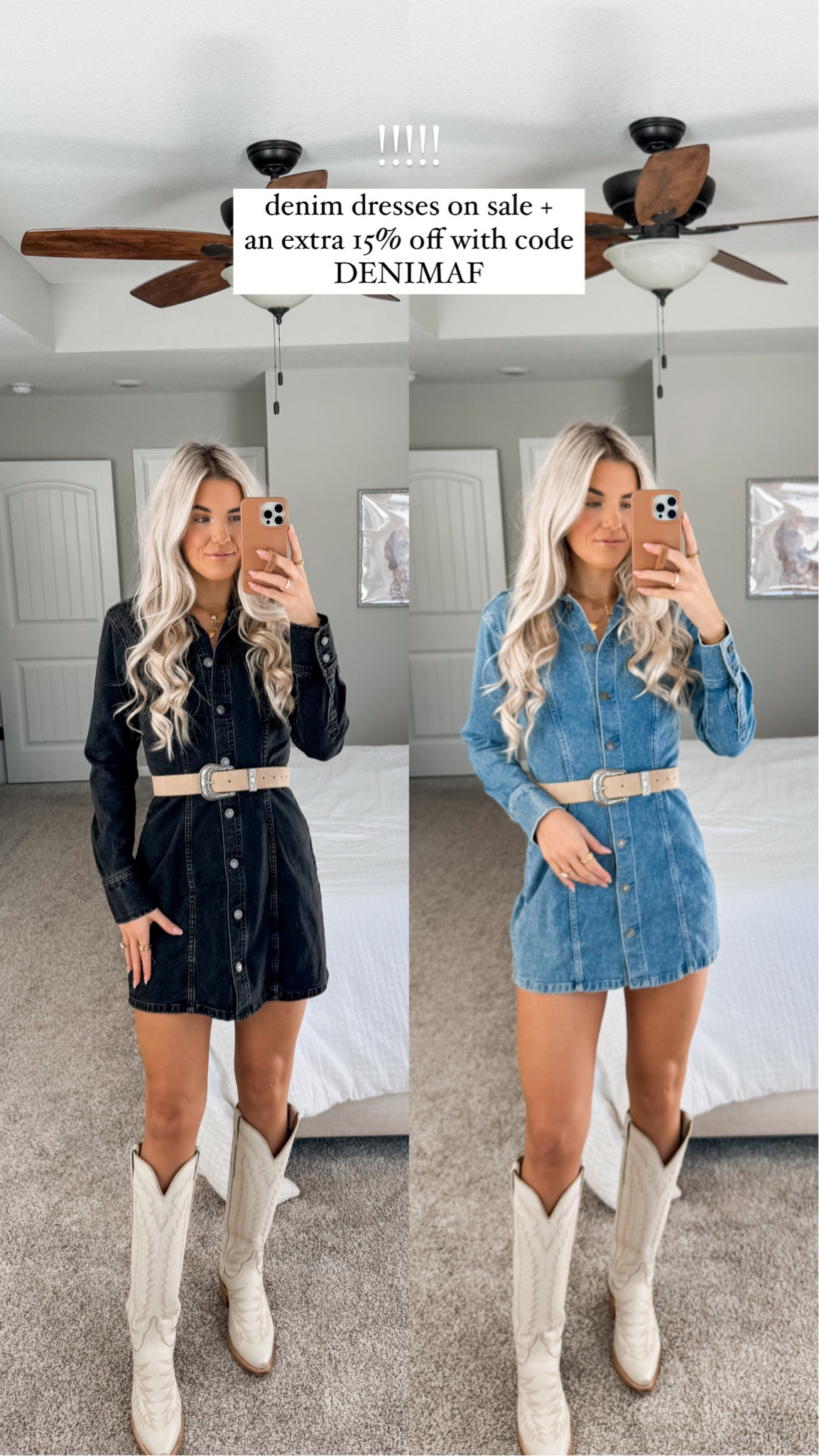 use code DENIMAF
in an xs reg in blue and xs long in black 

#LTKstyletip #LTKsalealert #LTKSpringSale