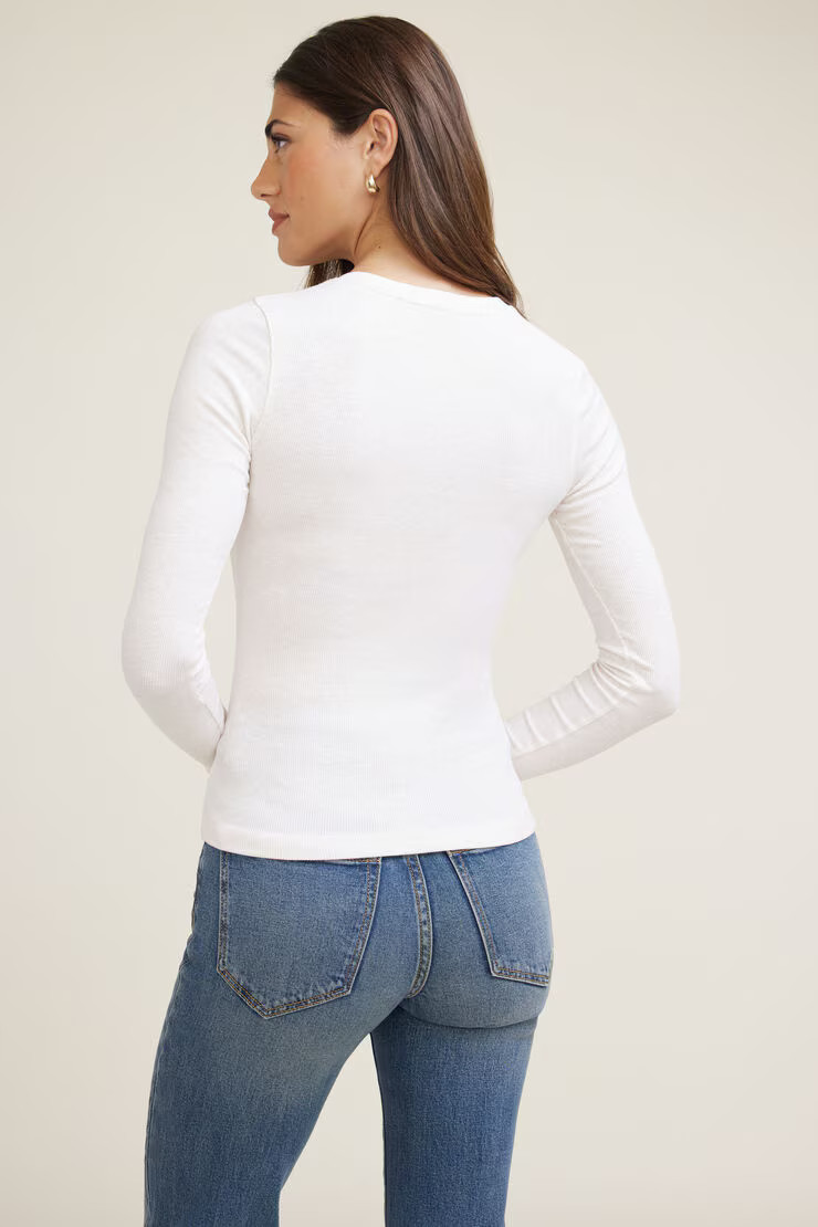 Tedi Ribbed Long Sleeve T Shirt | Dynamite Clothing