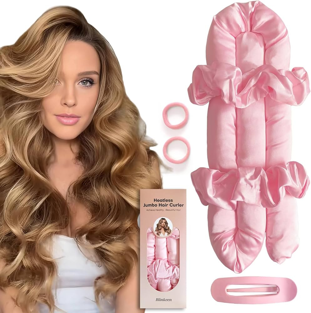 Jumbo Heatless Hair Curler Set-Satin Heatless Curls Overnight, Jumbo Curling Rod Headband, No Hea... | Amazon (CA)