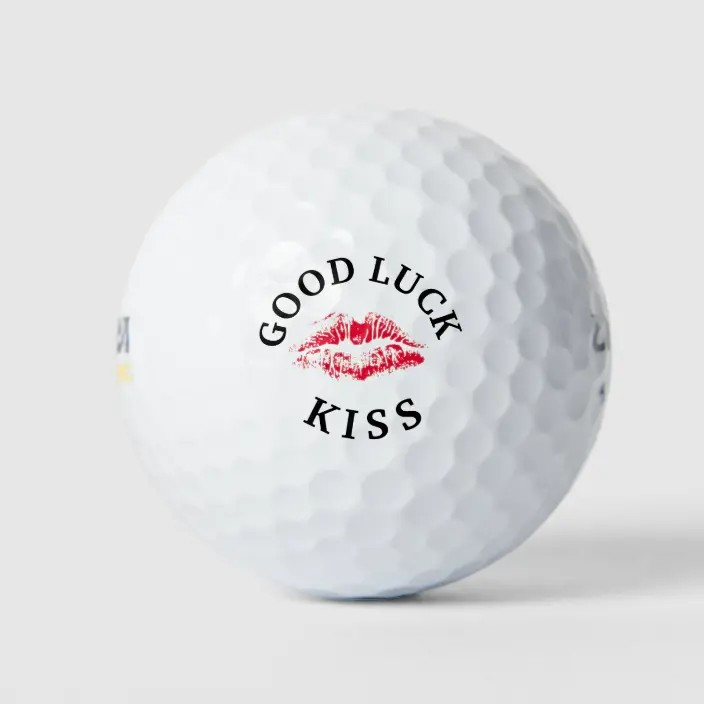 Red Lipstick Good Luck Kiss Valentine Golf Balls | Zazzle.com | Zazzle