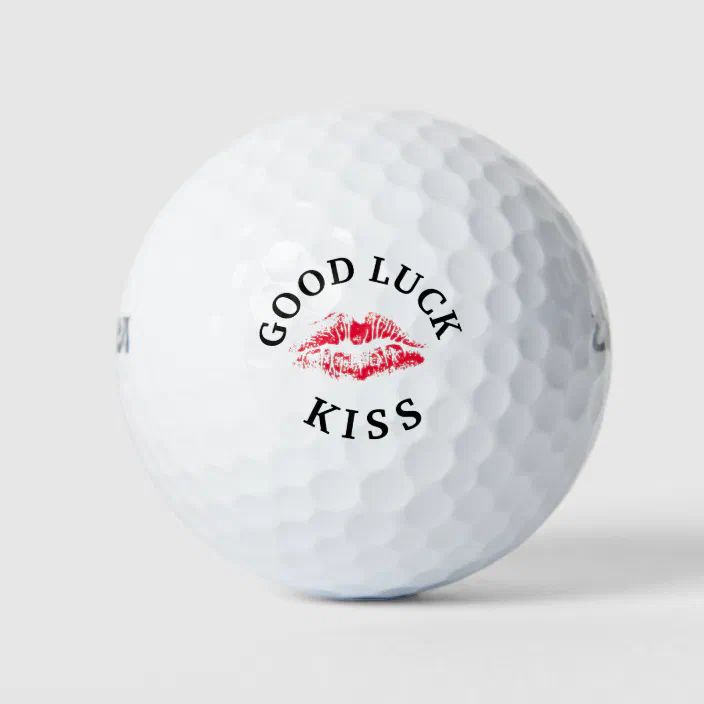 Red Lipstick Good Luck Kiss Valentine Golf Balls | Zazzle.com | Zazzle