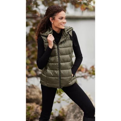 HOODED PUFFER VEST Dusty Olive Large | Target